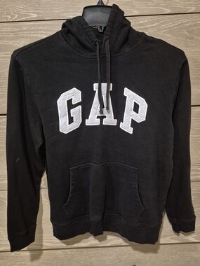 GAP Black Crewneck Hoodie with White Logo